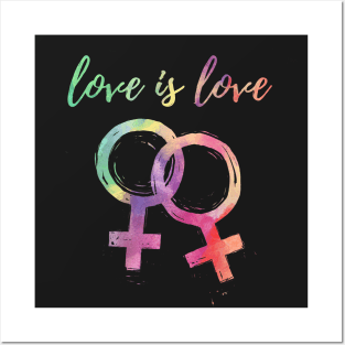 Love is Love Gay Femme Rainbow Posters and Art